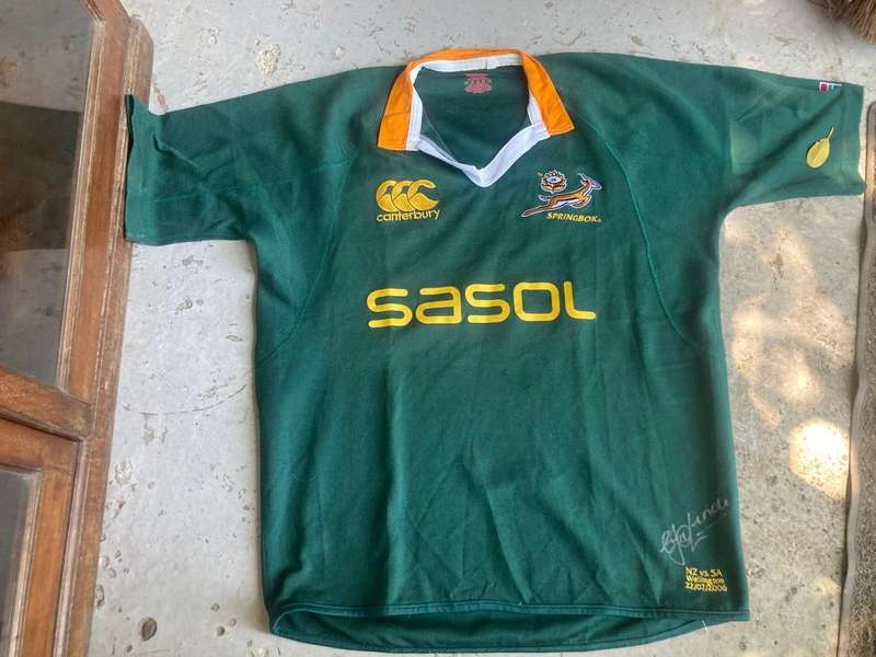 Rugby: Springbok Players Jersey vs All Blacks