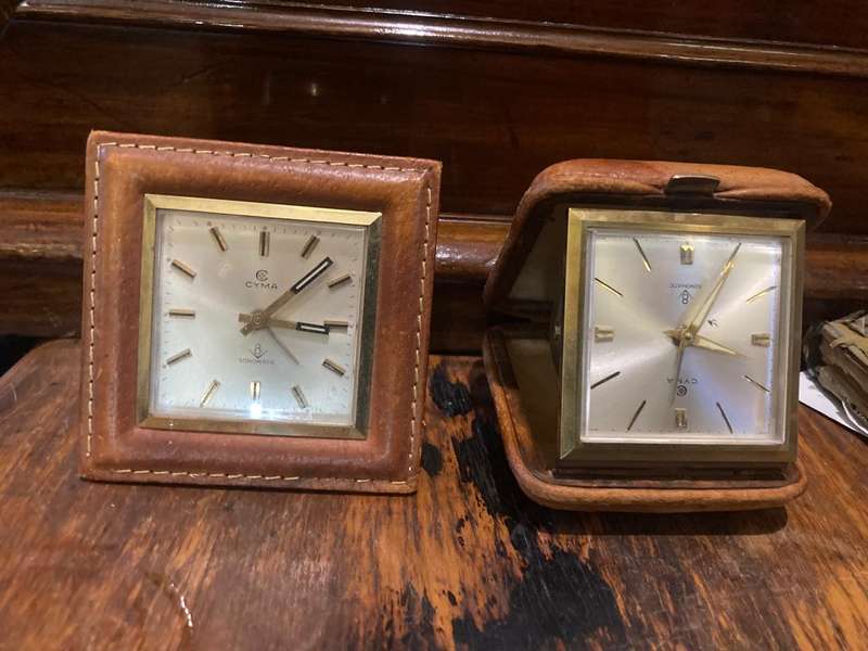 Pair of Vintage Cyma Travelclocks ( working)
