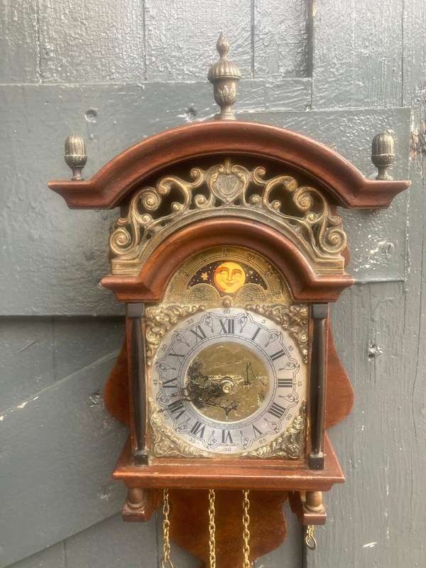 Rare Dutch Moonphase Wall Clock (50 cm , working )