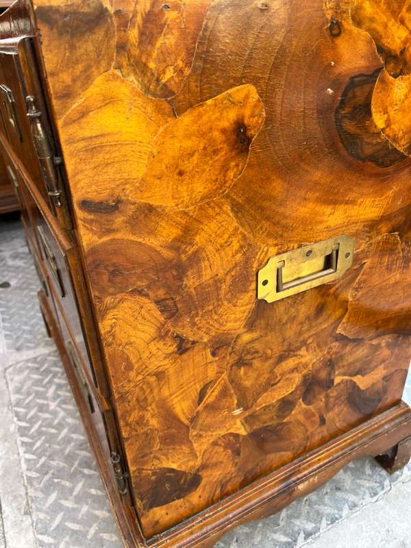 Beautiful Burr Walnut Campaign Style Chest ( 68 x 66 x 40 cm )