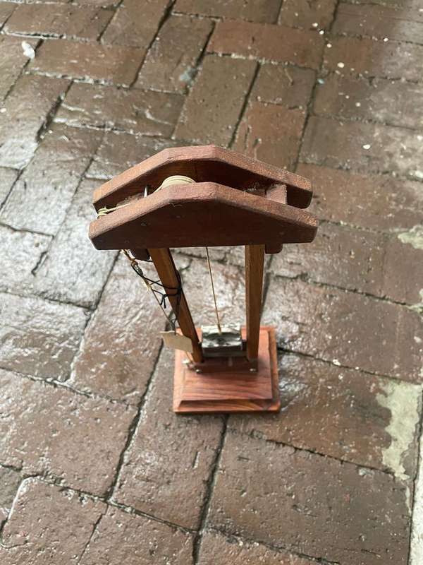 Two Vintage Wooden Models: Guilotine and Flamefthrower