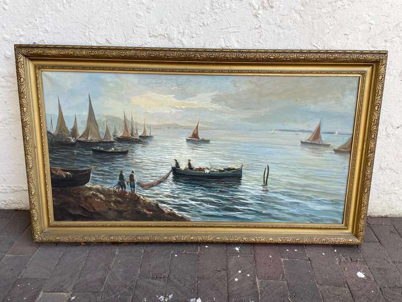 Huge Victorian Oil on canvass (138 x 80 cm )