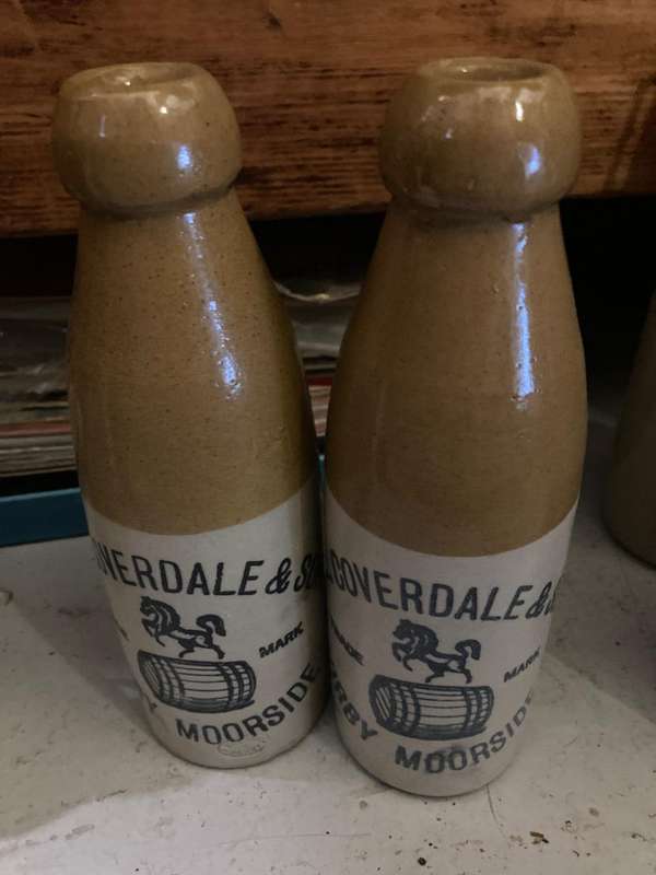 Collection of 10 Stoneware Ginger Bottles