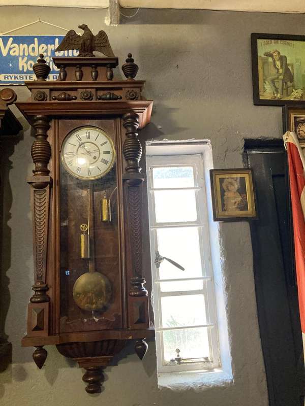 Beautiful German Mahogany Regulator Wall Clock ( 136 x 50 x 20 cm )