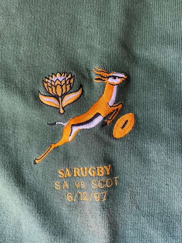 Rugby : Springbok Players Jersey ( SA vs Scotl , 6/12/97 )