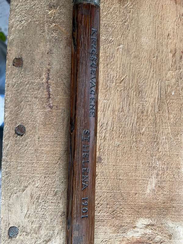 Boer War : POW Walking Stick St Helena 1901