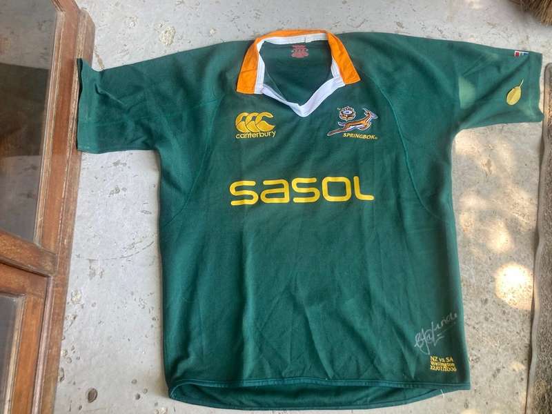 Rugby: Springbok Players Jersey vs All Blacks