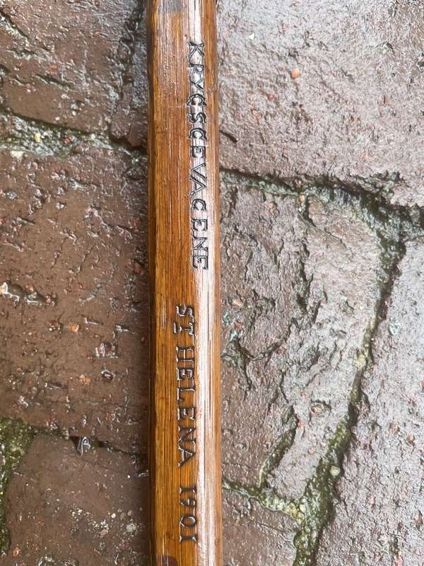 Boer War : POW Walking Stick St Helena 1901