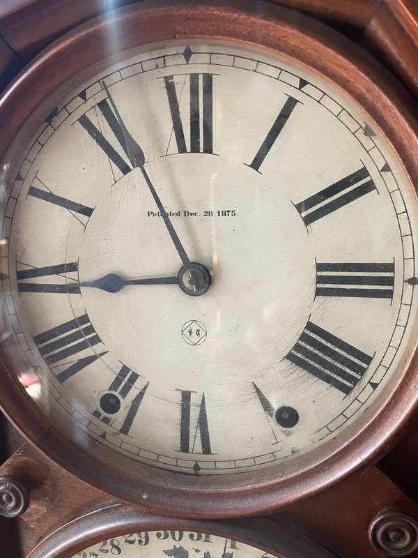 Mahogany Cased Calender Clock