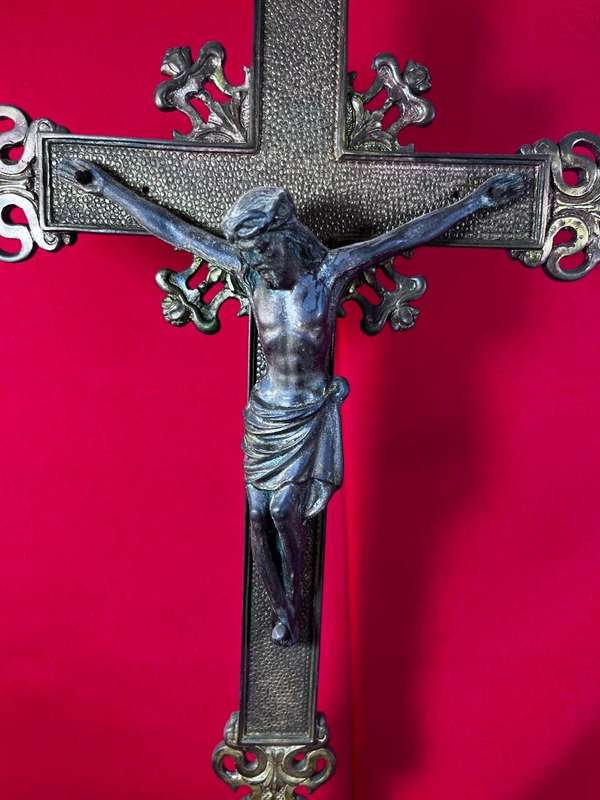 Beautiful Brass and Metal Church Crucifix ( 52 cm )