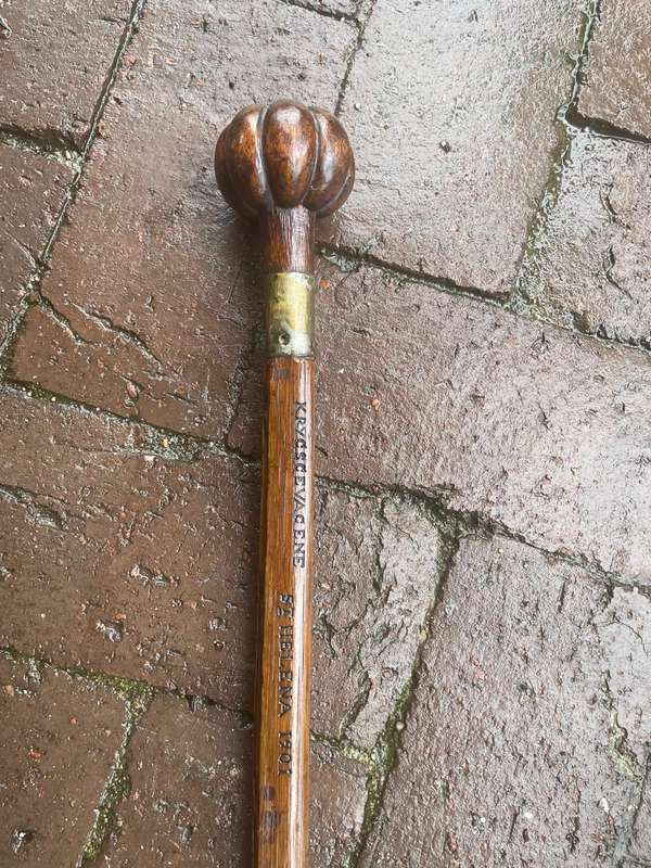 Boer War : POW Walking Stick St Helena 1901