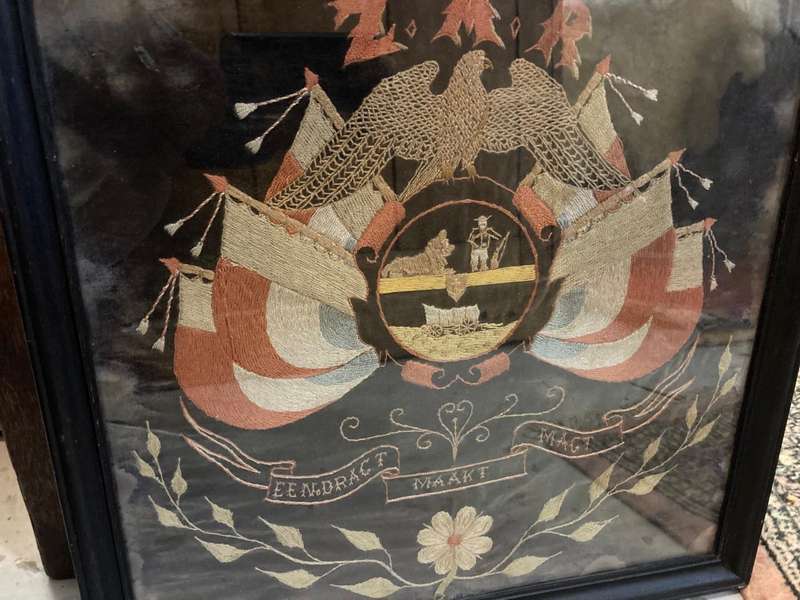 Boer War: Hand Embroided ZAR Coat of Arms ( 40 x 38 cm )