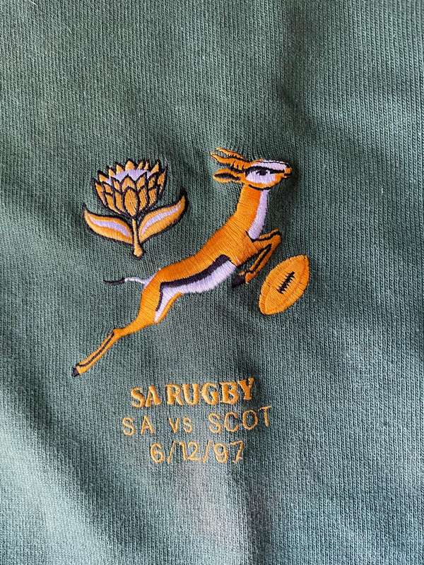Rugby : Springbok Players Jersey ( SA vs Scotl , 6/12/97 )