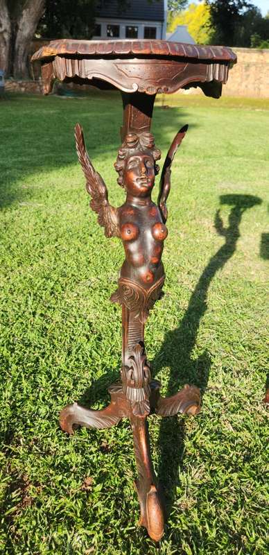 Rare French pair of Candlestands circa 1860, Beauty and Beast ( 95 cm )