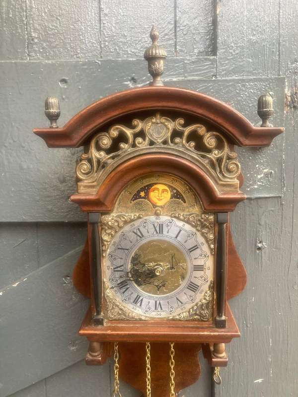 Rare Dutch Moonphase Wall Clock (50 cm , working )