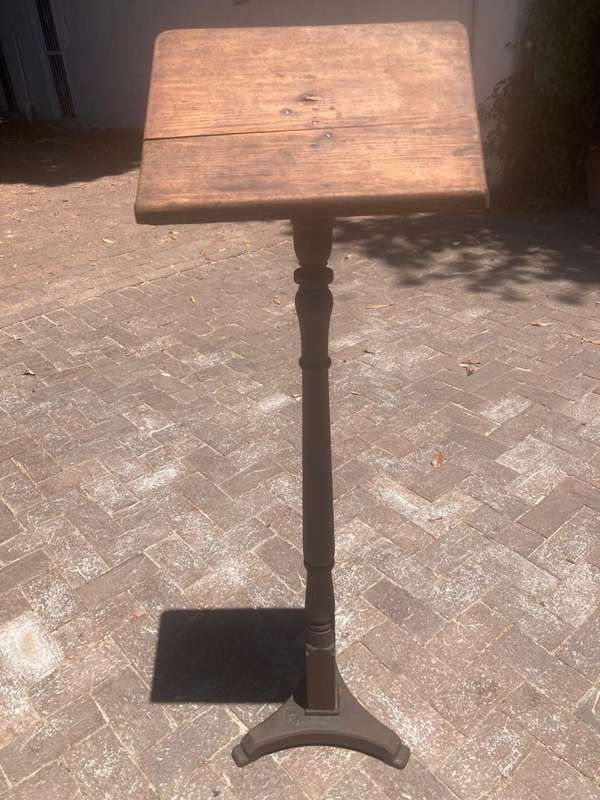 Vintage Cast Iron and Oregan Lecturn or Bible Stand