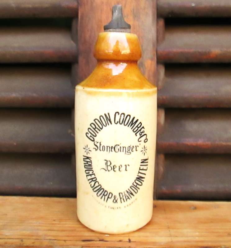 GORDON COOMBE & CO. KRUGERSDORP & RANDFONTEIN GINGER BEER BOTTLE
