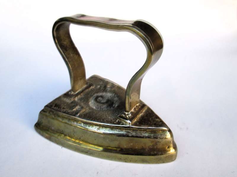 COAL STOVE IRON BRASS PLATED