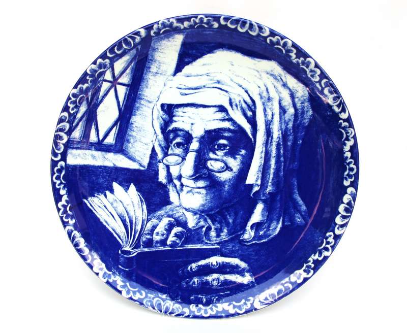 OLD LADY BOCH BELGIUM PLATE