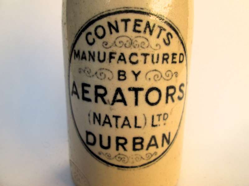 AERATORS NATAL  DURBAN GINGER BEER BOTTLE