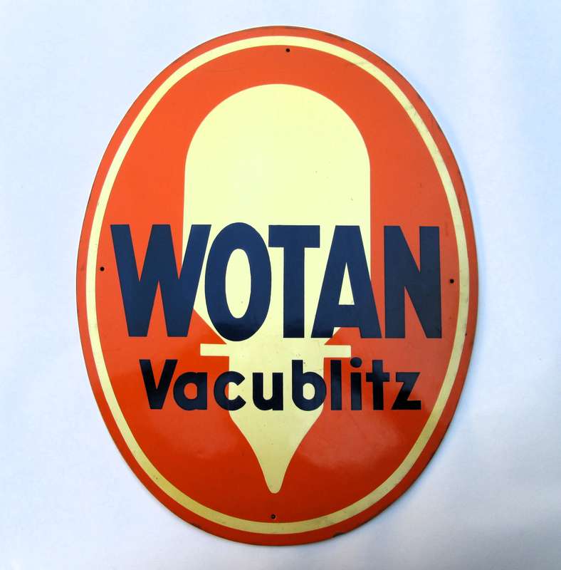 ORIGINAL VINTAGE WOTAN VACUBLITZ ADVERTISING SIGN