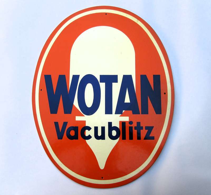 ORIGINAL VINTAGE WOTAN VACUBLITZ ADVERTISING SIGN