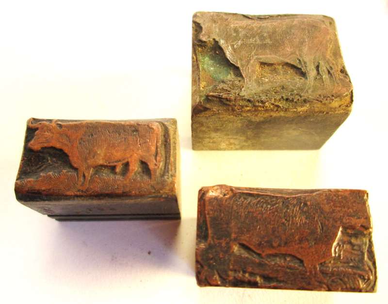 PRINTING BLOCKS ( Horse, cattle, sheep and cart. )