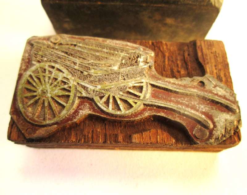 PRINTING BLOCKS ( Horse, cattle, sheep and cart. )