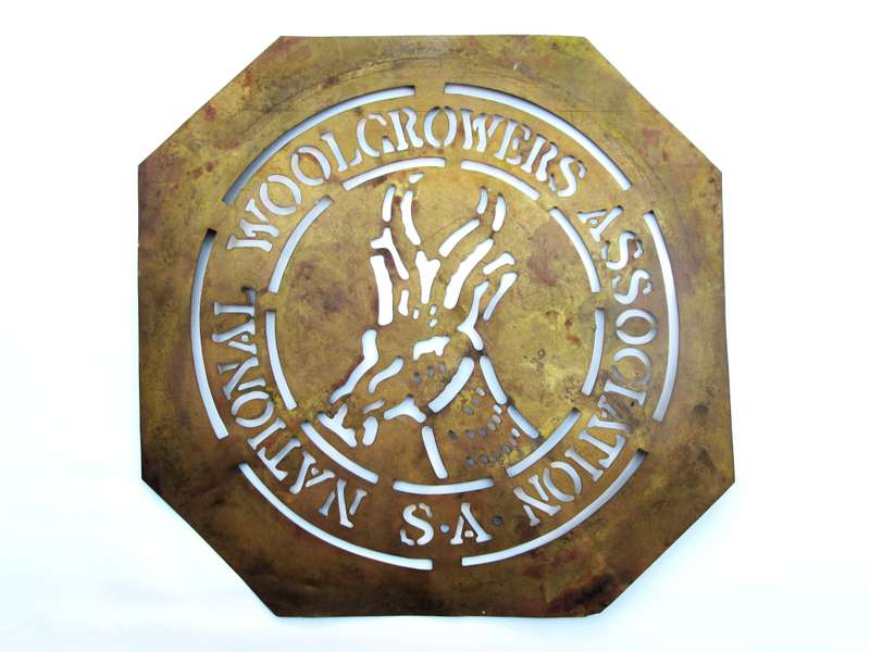 S.A. WOOLGROWERS BAIL/BAG STENCIL (BRASS)