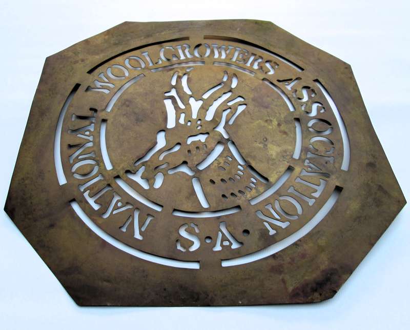S.A. WOOLGROWERS BAIL/BAG STENCIL (BRASS)