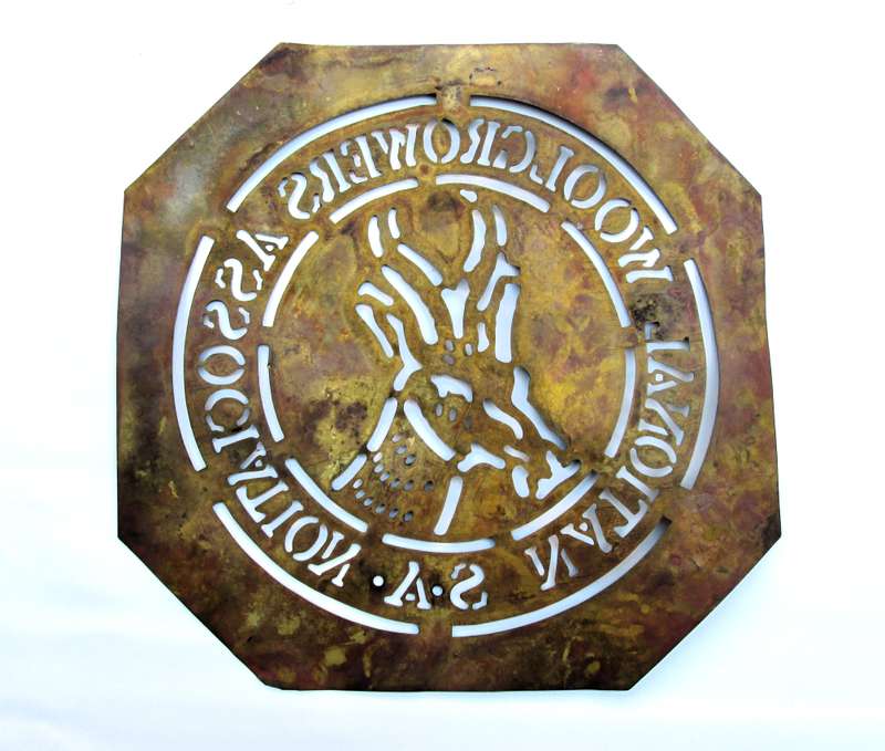 S.A. WOOLGROWERS BAIL/BAG STENCIL (BRASS)