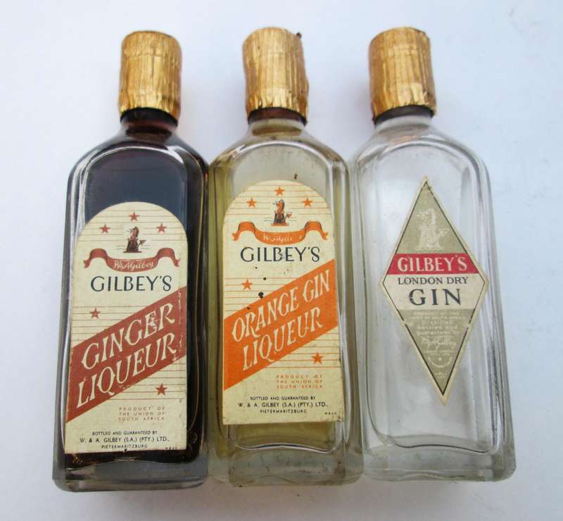 MINIATURES: GILBEY'S GIN BOTTLES