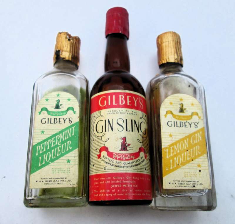 MINIATURES: GILBEY'S GIN BOTTLES