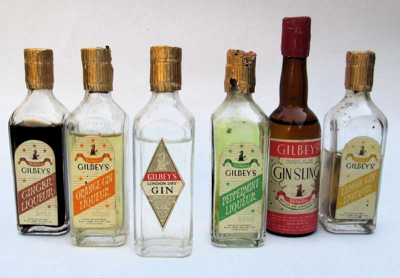 MINIATURES: GILBEY'S GIN BOTTLES