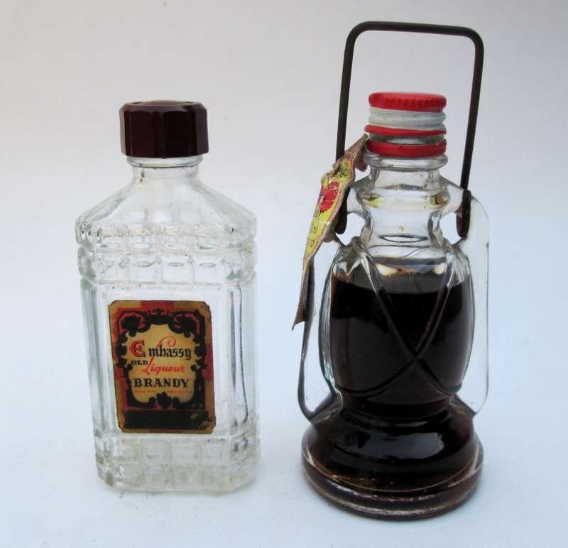 MINIATURE/SAMPLE EMBASSY BRANDY AND LIQUEUR  BOTTLES