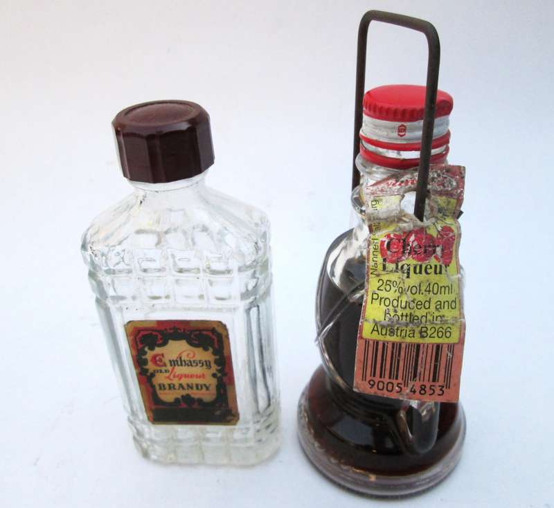 MINIATURE/SAMPLE EMBASSY BRANDY AND LIQUEUR  BOTTLES