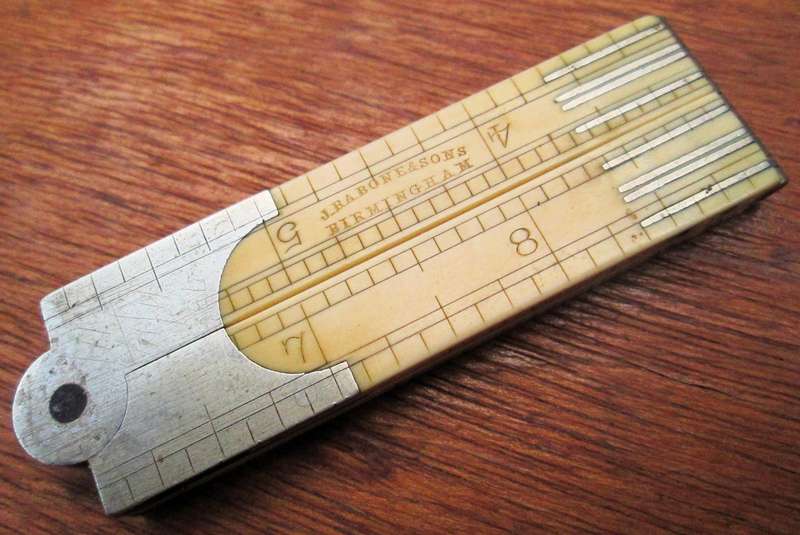 12Inch J RABONE & SONS BONE/IVORY FOLDING RULE