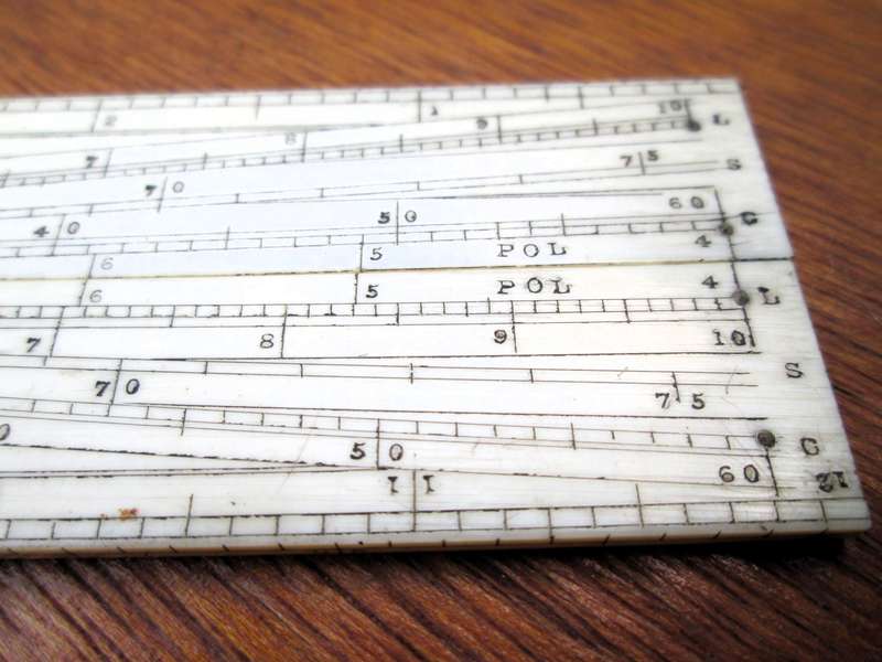 12Inch ANTIQUE BONE FOLDING RULE
