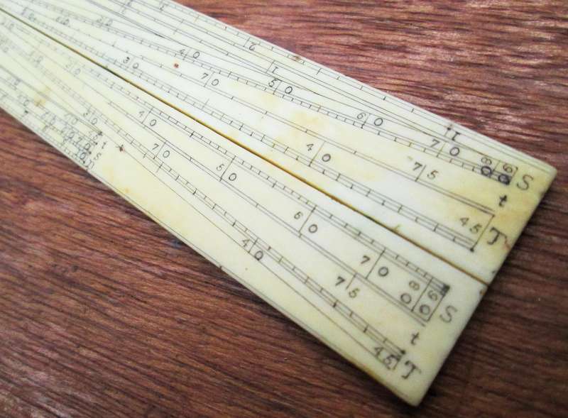 12Inch ANTIQUE BONE FOLDING RULE