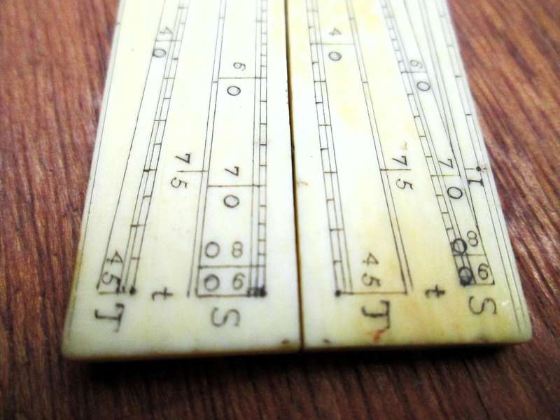 12Inch ANTIQUE BONE FOLDING RULE