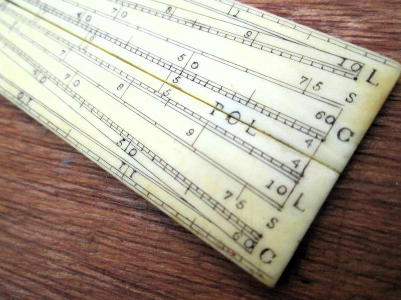 12Inch ANTIQUE BONE FOLDING RULE