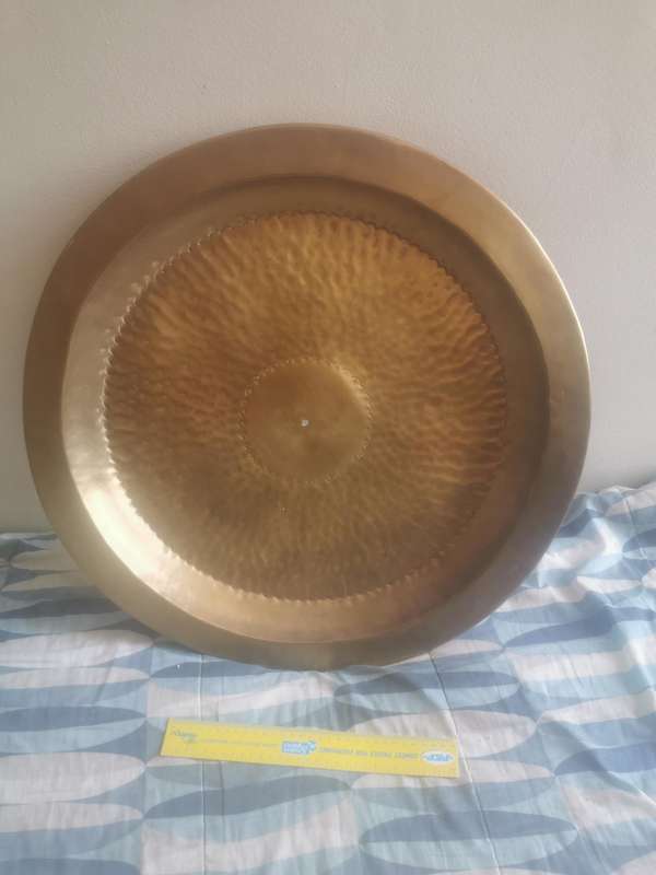 large brass dish