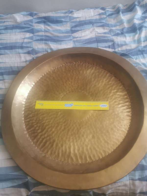 large brass dish