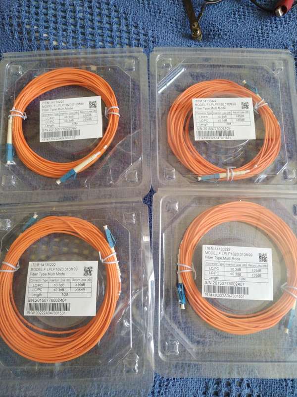 4 x optical fibre cables 10m each