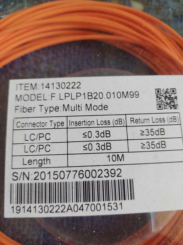 4 x optical fibre cables 10m each