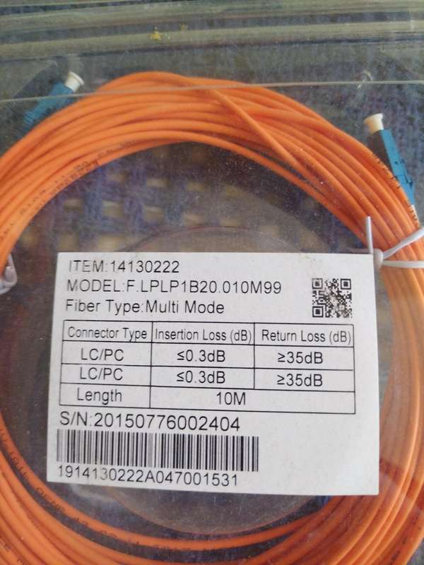 4 x optical fibre cables 10m each