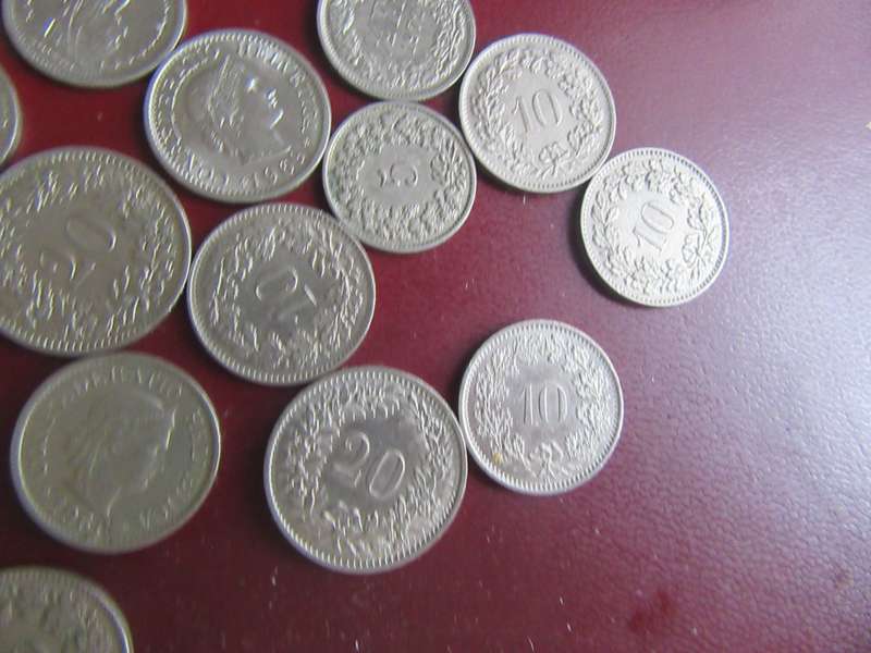 LOT OF 21 SWISS COINS - CO1