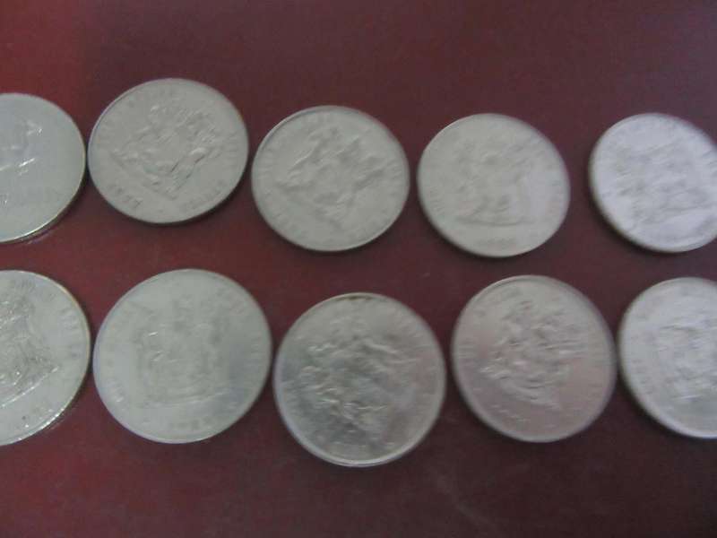 RSA - 12 ONE RAND COINS - VARIOUS YEARS - COAT OF ARMS - R5