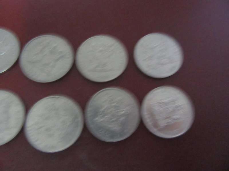 RSA - 12 ONE RAND COINS - VARIOUS YEARS - COAT OF ARMS - R5