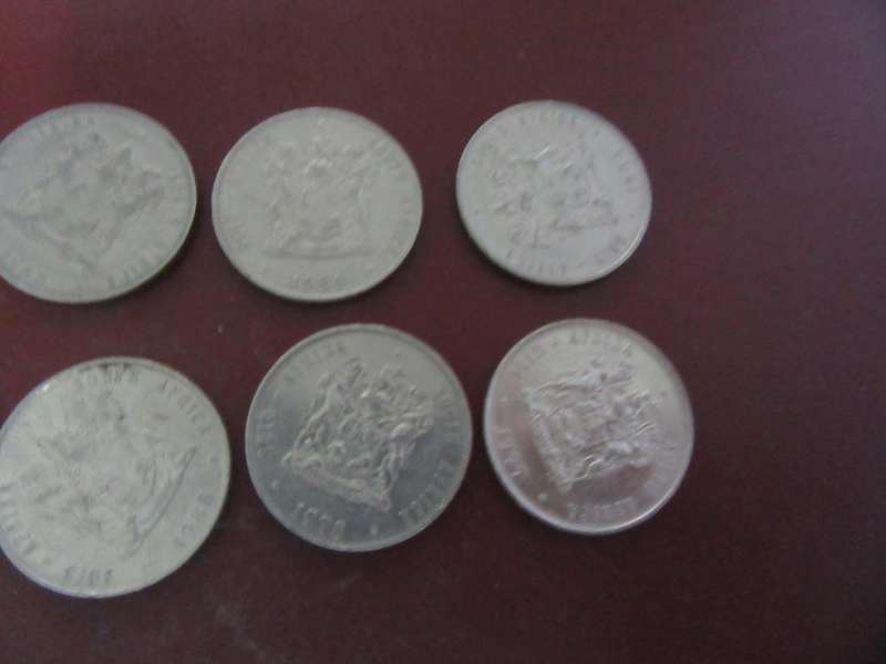 RSA - 12 ONE RAND COINS - VARIOUS YEARS - COAT OF ARMS - R5